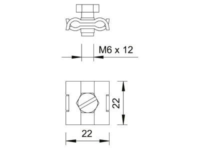 Ma�zeichnung 1 OBO 261 3 6 G Drahtseilklemme