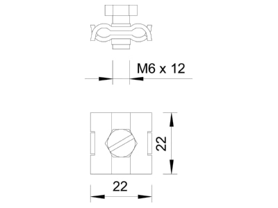 Ma�zeichnung 2 OBO 261 3 6 G Drahtseilklemme