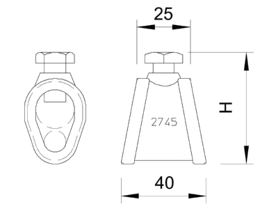 Ma�zeichnung 1 OBO 2745 20 MS Anschlussmuffe fuer OMEX 218 219