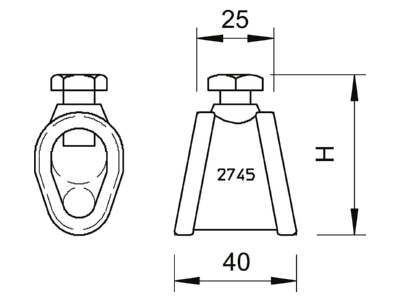 Ma�zeichnung 2 OBO 2745 20 MS Anschlussmuffe fuer OMEX 218 219