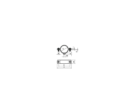Ma�zeichnung 2 OBO 2900WM8 75 5 FT Abstandschelle m Gewindeanschluss