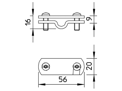 Ma�zeichnung 1 OBO 311 N ALU 8 10 Nummernschild f Trennst  8 10mm