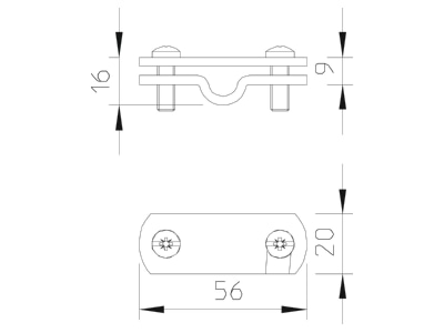 Ma�zeichnung 2 OBO 311 N ALU 8 10 Nummernschild f Trennst  8 10mm