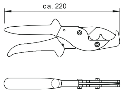 Dimensional drawing 1 OBO SQ 1632 Pipe shears 16   32mm
