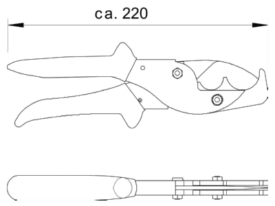 Dimensional drawing 2 OBO SQ 1632 Pipe shears 16   32mm