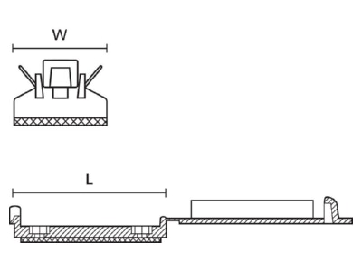 Mazeichnung 4 Hellermann Tyton FKH25 HIR BK C1 Flachbandkabelhalter