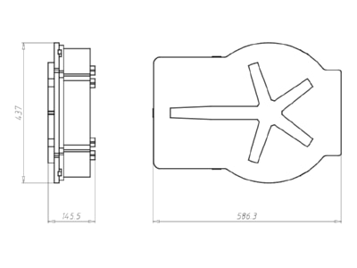 Dimensional drawing Kaiser 1293 00 Recessed installation box for luminaire