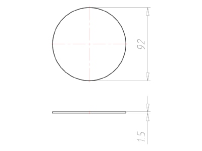 Dimensional drawing Kaiser 1184 90 Cover for flush mounted box round