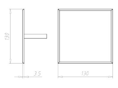 Dimensional drawing Kaiser 9909 10 Cover for flush mounted box square