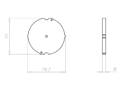 Dimensional drawing Kaiser 9300 93 Front ring for luminaire mounting box