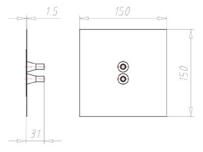 Dimensional drawing Kaiser 9059 47 Grommet 8   11mm