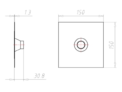 Dimensional drawing Kaiser 9059 49 Grommet 25   32mm