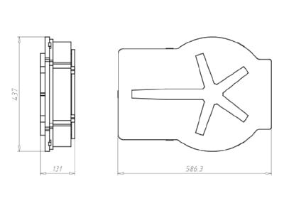 Dimensional drawing Kaiser 1293 28 Recessed installation box for luminaire