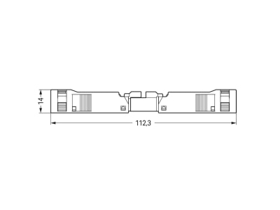 Dimensional drawing 1 WAGO 890 113 Connector plug in installation 3x1 5mm 
