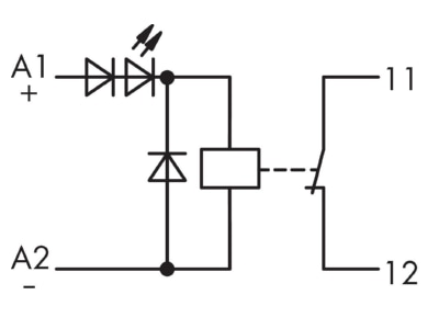 Schaltbild WAGO 286 368 Relaisstecker 10MM 1xR 24V DC