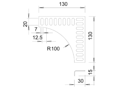 Ma�zeichnung 2 OBO MKR EV FT T Adapter fuer Kabelrinne Marinenorm