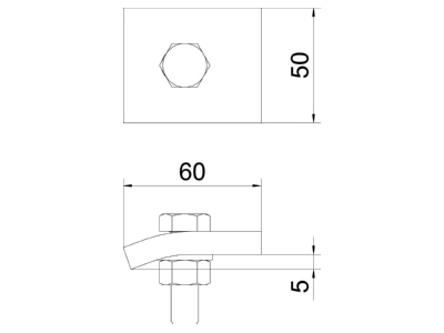Ma�zeichnung 2 OBO KWS 5 FT  VE2  Klemmwinkel KWS 5 FT  Inhalt  2 