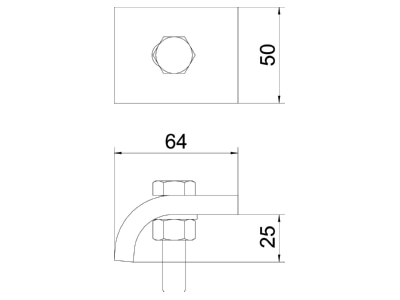 Ma�zeichnung 2 OBO KWS 25 FT  VE2  Klemmwinkel KWS 25 FT  Inhalt  2 