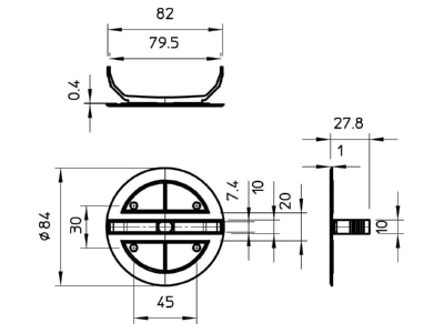 Mazeichnung 2 OBO UV 70 FD Federdeckel