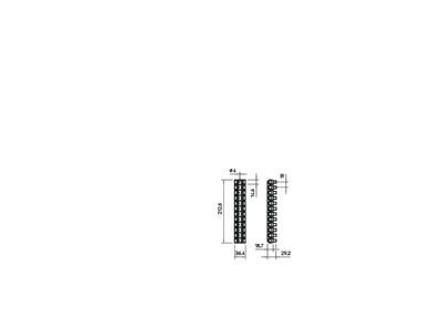 Dimensional drawing 1 OBO 80 CE SW EKL 5E Terminal strip 12 p 25mm  80 CE SW
