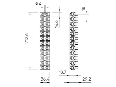 Mazeichnung 2 OBO 80 CE SW EKL 5E Reihenluesterklemme 35qmm 80 CE SW