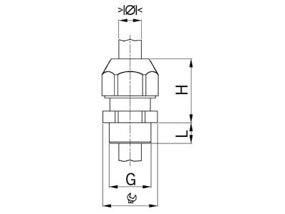 Mazeichnung Kaiser 1545 17 1 10 Kabelverschraubung PA6 sw M16 4 5 10mm