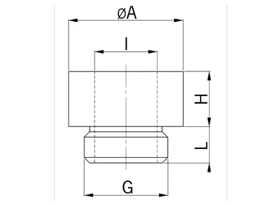 Dimensional drawing Kaiser 3645 50 63 Adapter ring M63   M50 brass