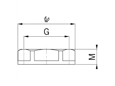 Dimensional drawing Kaiser 8245 63 Locknut for cable screw gland M63