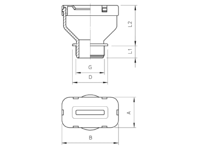 Dimensional drawing 2 OBO 106 FL 21 6 30 Cable gland   core connector
