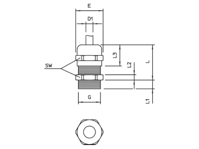 Ma�zeichnung 2 OBO V TEC PG13 MS Verschraubung