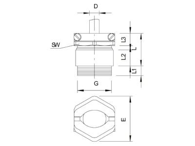 Ma�zeichnung 3 OBO 159 MS PG 7 Kabelverschraubung