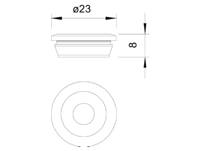 Dimensional drawing 1 OBO 89 Knock out plug 19mm
