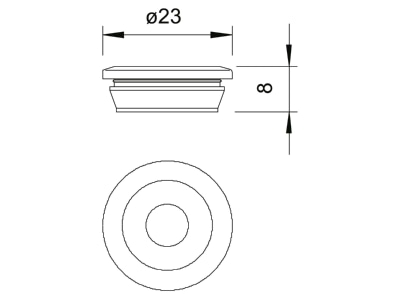 Dimensional drawing 2 OBO 89 Knock out plug 19mm