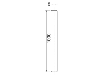 Dimensional drawing 3 OBO TR M8 1M G Threaded rod M8x1000mm 2078 M8 1M G