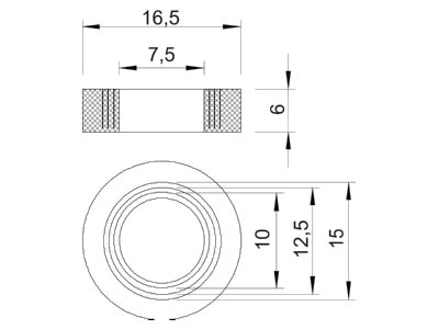 Ma�zeichnung 3 OBO 107 B PG11 Einschnittring Gummi