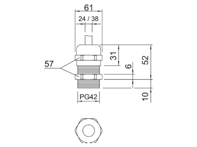 Ma�zeichnung 1 OBO V TEC PG42 MS Verschraubung
