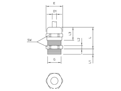 Ma�zeichnung 1 OBO V TEC PG48 MS Verschraubung
