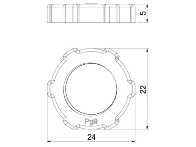 Ma�zeichnung 2 OBO 116 PG 9 Gegenmutter Iso