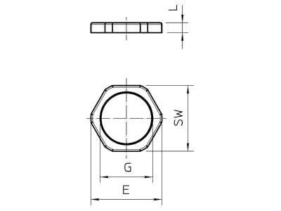 Ma�zeichnung 2 OBO 116 PG21 Gegenmutter Iso