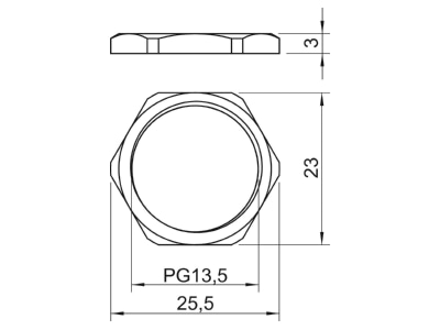 Ma�zeichnung 1 OBO 169 MS PG13 5 Gegenmutter