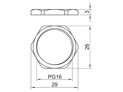 Ma�zeichnung 3 OBO 169 MS PG16 Gegenmutter
