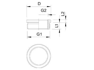 Dimensional drawing 3 OBO 167 R MS PG21 16 Adapter ring PG16   PG21 brass