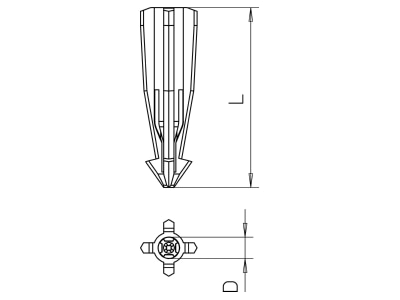 Dimensional drawing 1 OBO 910 GD 8x50 All purpose plug 8x50mm
