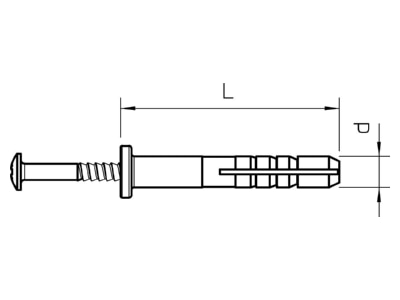 Dimensional drawing 1 OBO 910 SD 6X35 Hammerfix 6x35mm

