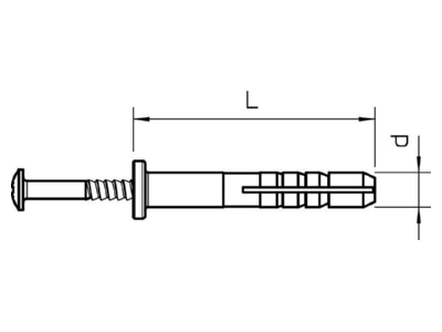 Dimensional drawing 2 OBO 910 SD 6X35 Hammerfix 6x35mm