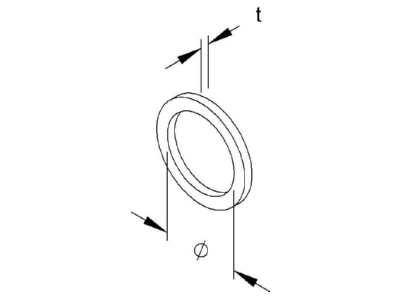 Dimensional drawing Kleinhuis 987PERB M32 Sealing ring for M32 thread