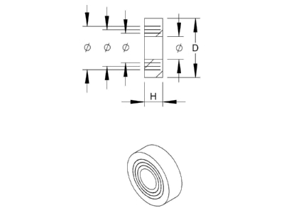 Dimensional drawing Kleinhuis 1603 21 Cut out sealing ring ID 10   19mm