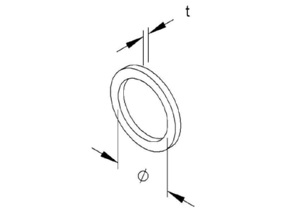 Dimensional drawing Kleinhuis 987M20 Sealing ring for M20 thread