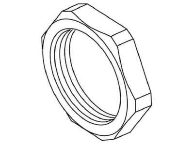 Line drawing Kleinhuis 3420 48 Locknut for cable screw gland PG48
