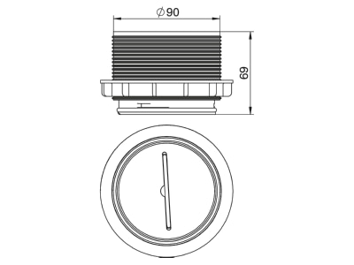 Dimensional drawing 1 OBO TUK V 7011 Tube cable outlet
